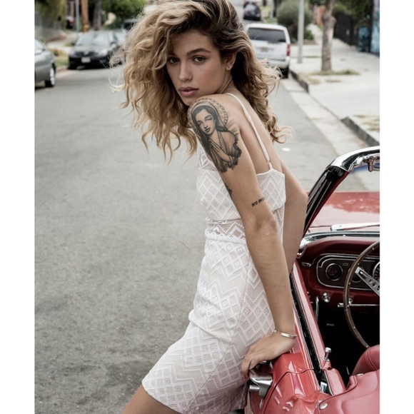 WYLDR HARLEM IVORY SQUARE LACE MINI DRESS - Picture 7 of 7